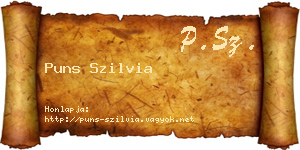 Puns Szilvia névjegykártya