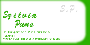 szilvia puns business card